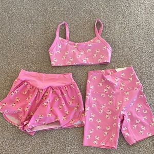 Aerie matching set (bra, shorts, and bike shorts)